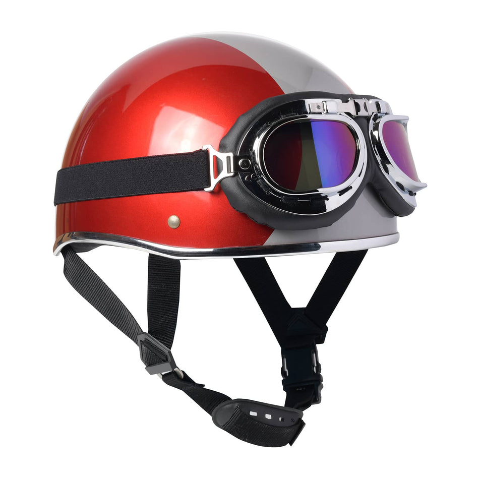 Ravonix  open face helmet glossy red