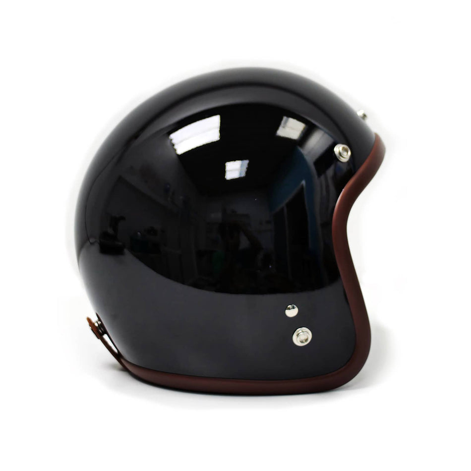 Draevor open face helmet glossy black