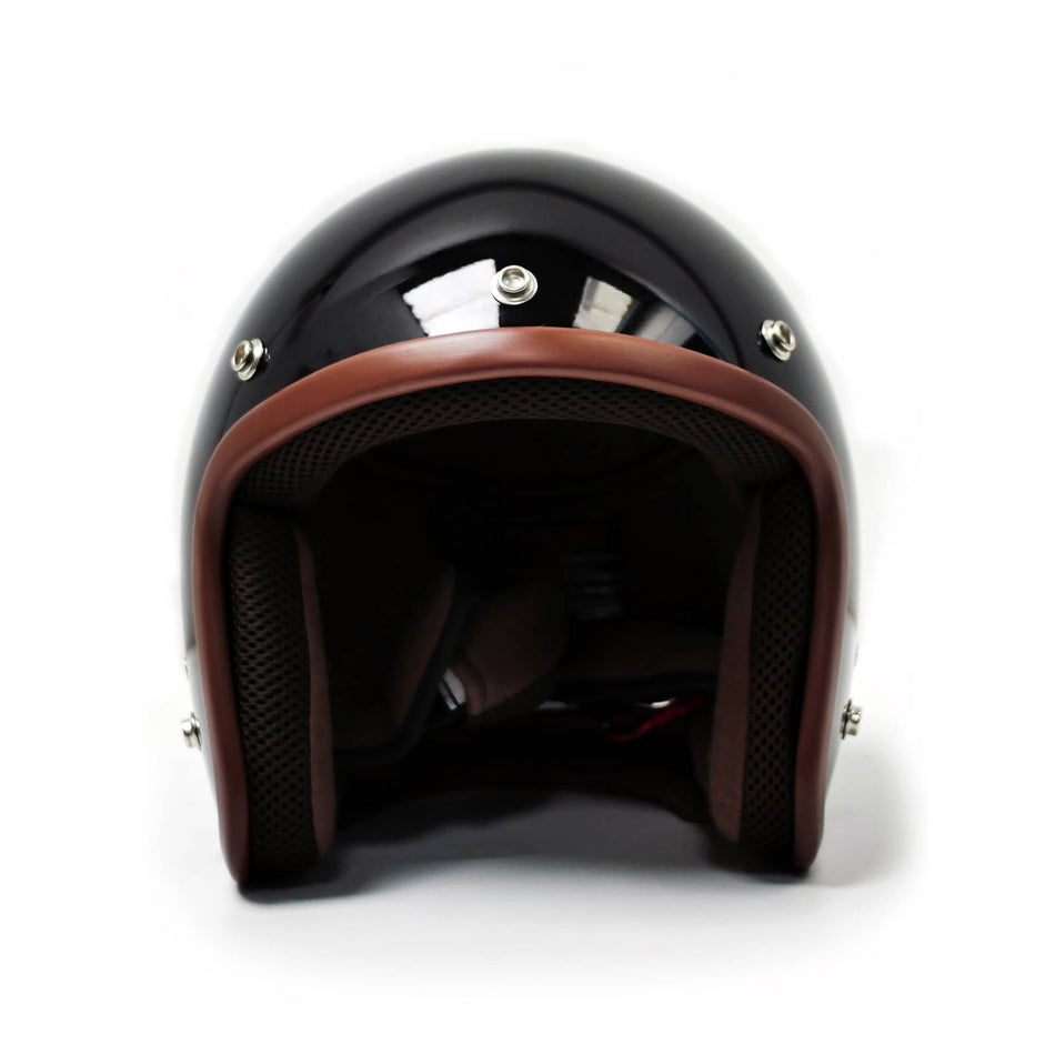 Draevor open face helmet glossy black