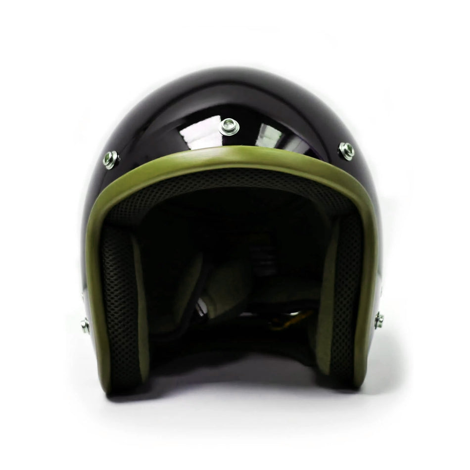 Draevor open face helmet glossy black
