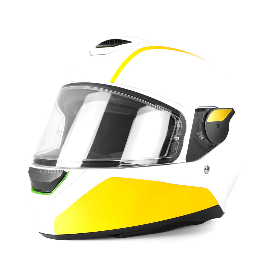 Jyntra full face helmet matte white yellow
