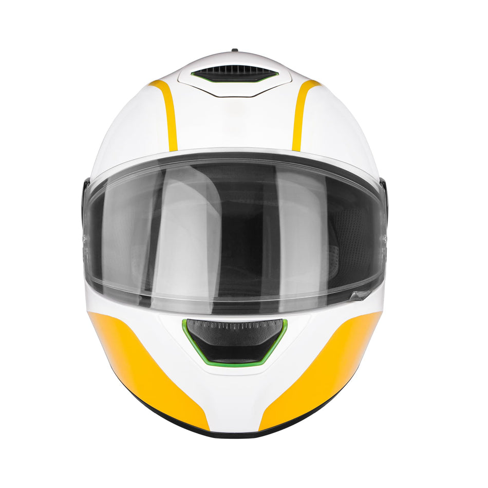 Jyntra full face helmet matte white yellow