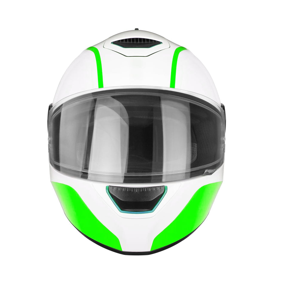 Jyntra full face helmet matte white yellow