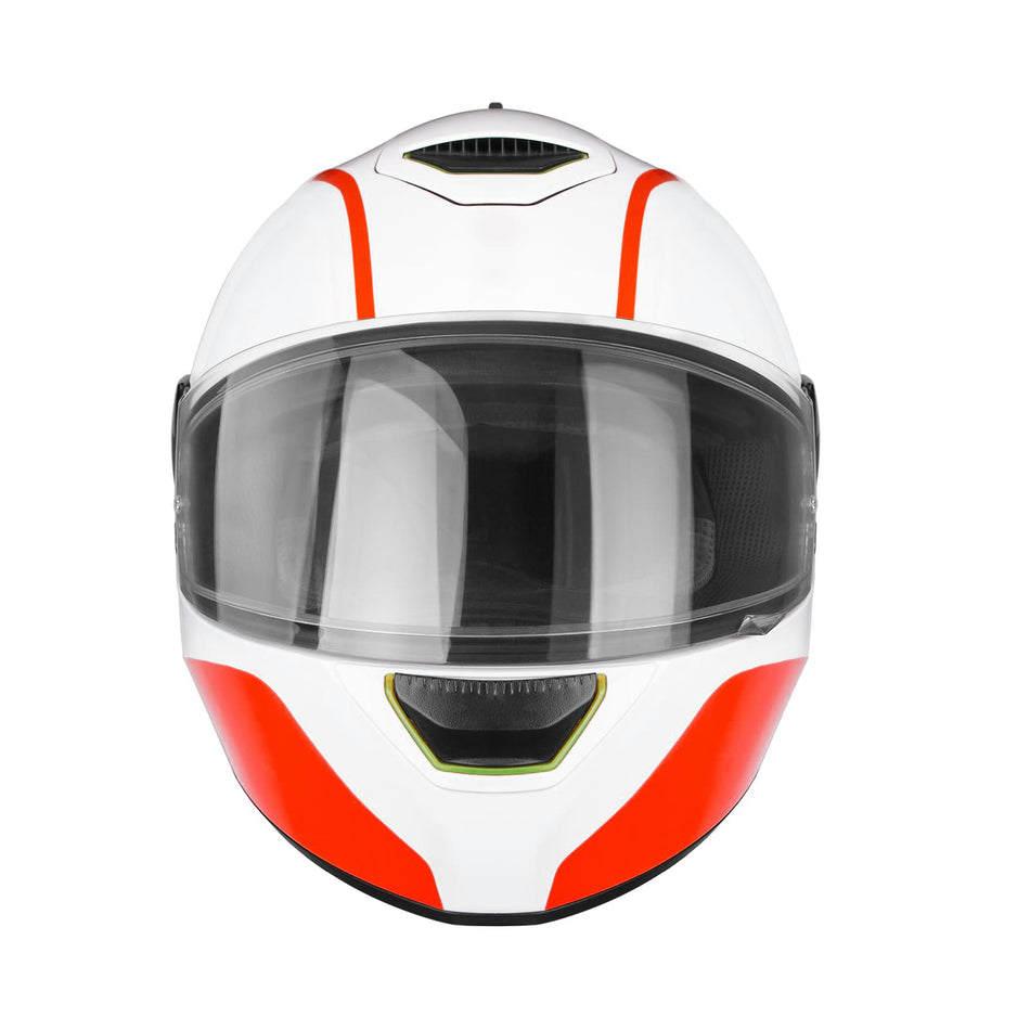 Jyntra full face helmet matte white yellow