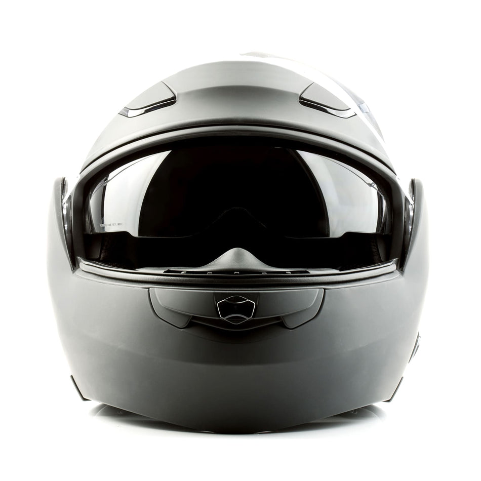 Drivor flip-up helmet matte black with tinted