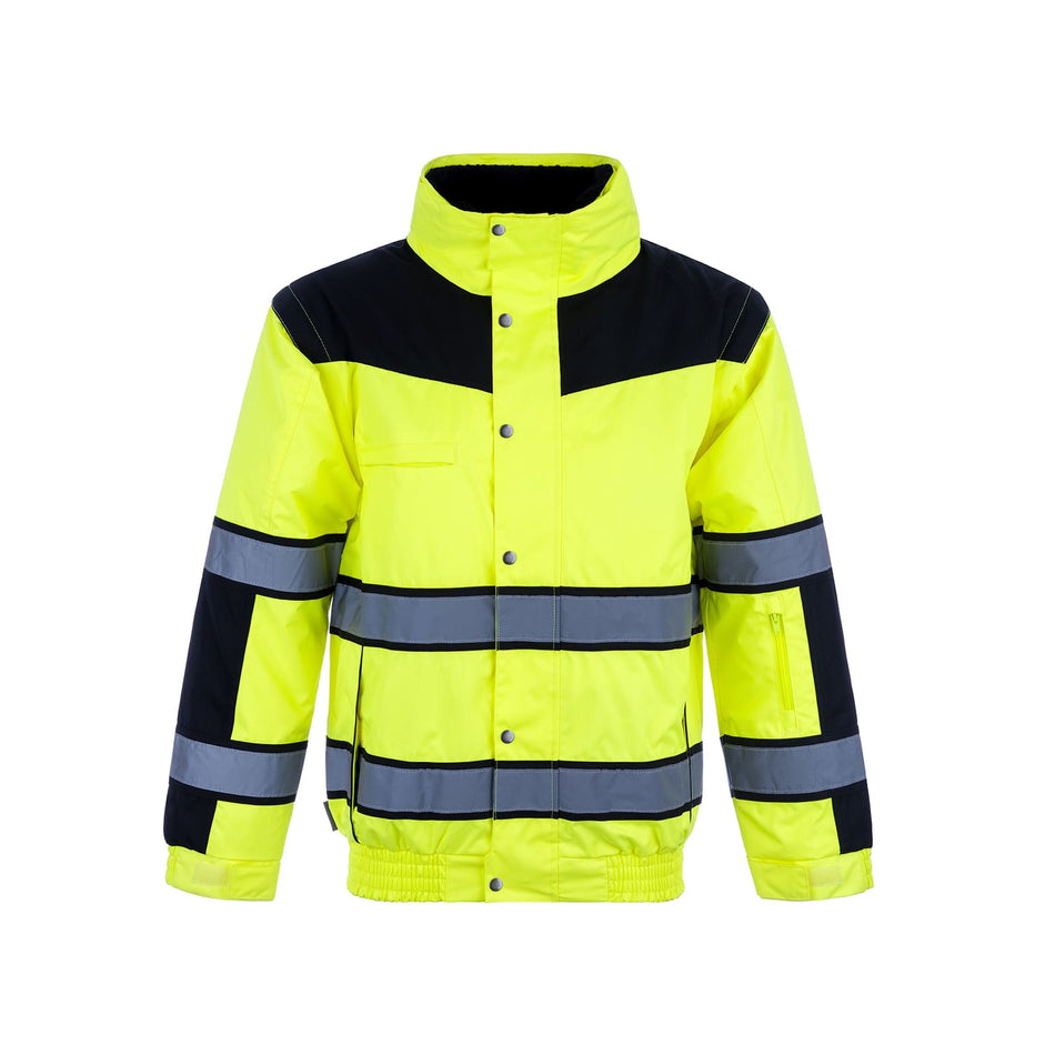 Lexivian rain jacket fluorescent yellow black