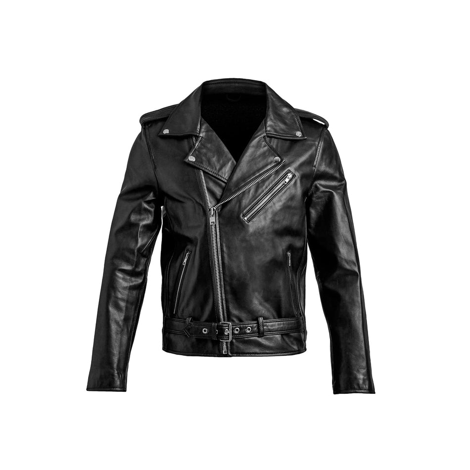 Crestvor motorcycle leather jacket black