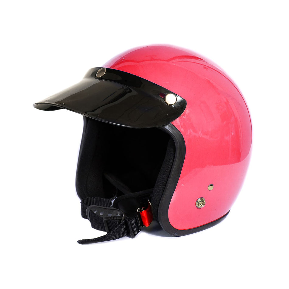 Cravix open face helmet glossy red
