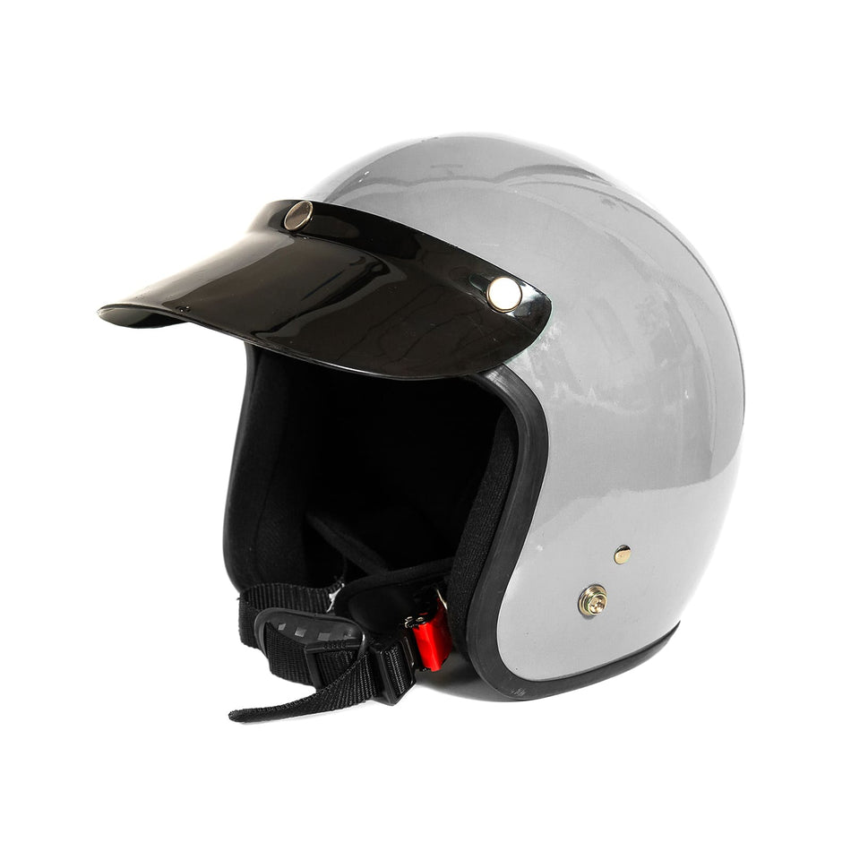 Lyntra open face helmet glossy grey
