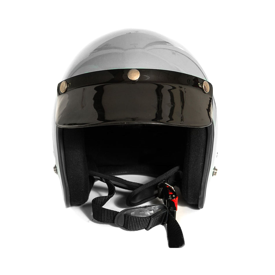 Lyntra open face helmet glossy grey